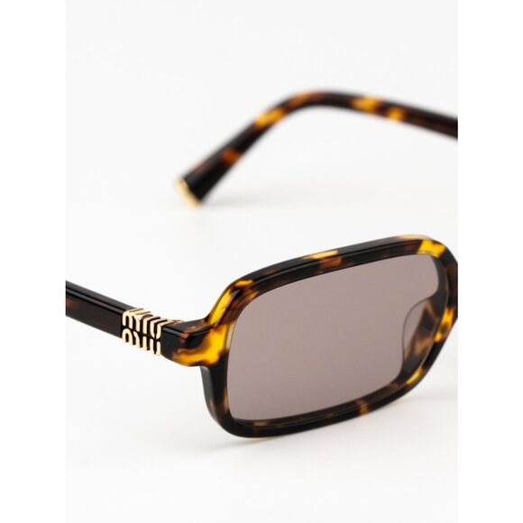 NEW Miu Miu MU11ZSF 14L20I REGARD Havana Purple Brown Rectangle Unisex Sunglasse